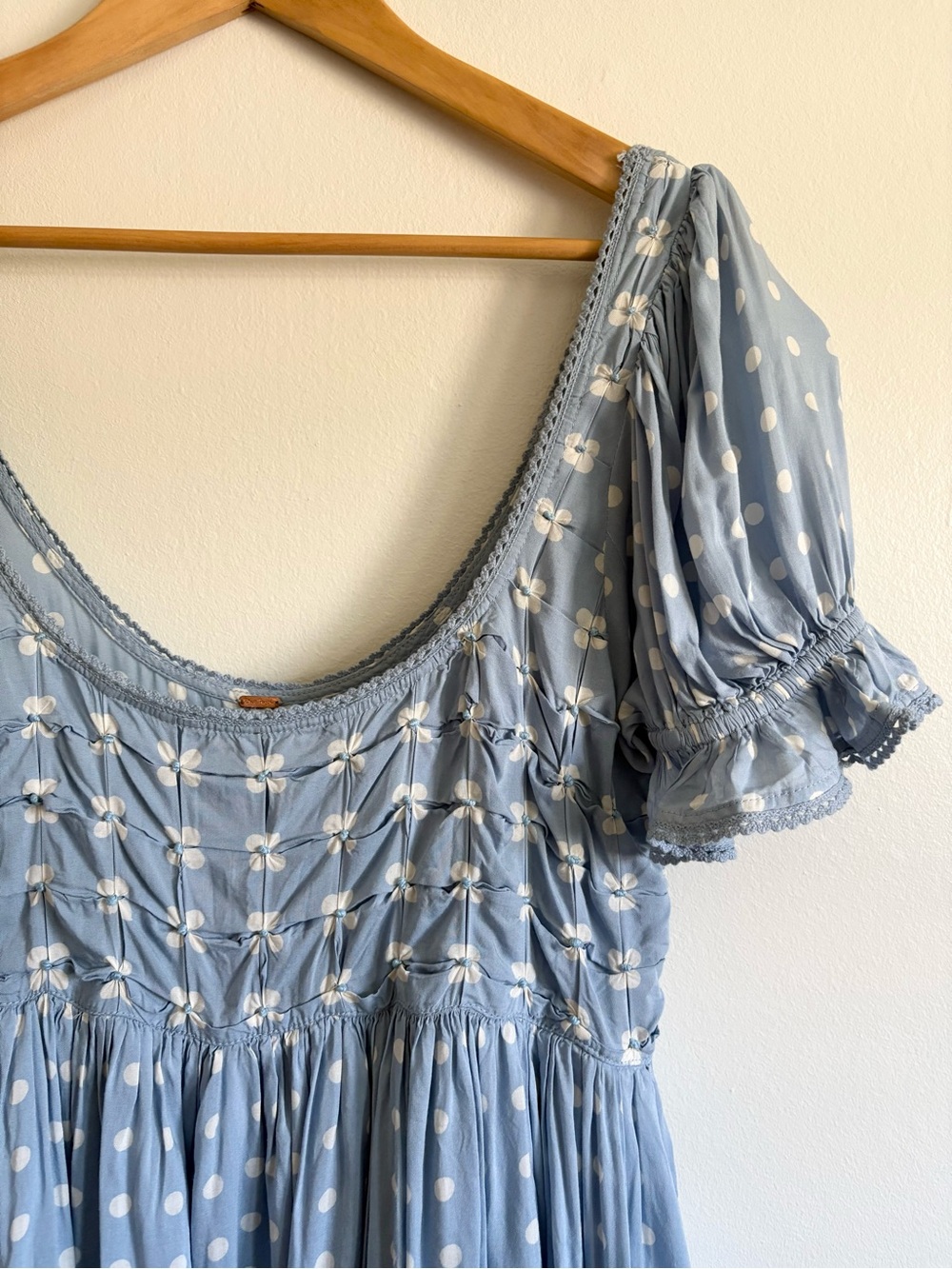 Free People Daisy Dots Mini Dress in Blue - Picture 4 of 6